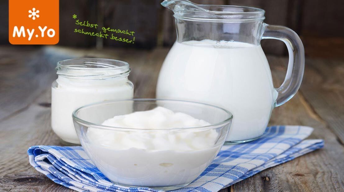 My.Yo ist ein stromloses Joghurtsystem, mit dem kinderleicht Joghurt selber gemacht werden kann.