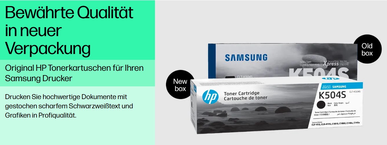 Bewährte Qualität in neuer Verpackung: Tonerkartuschen für Ihren Samsung Drucker